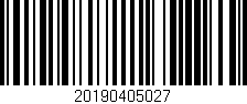 Código de barras (EAN, GTIN, SKU, ISBN): '20190405027'