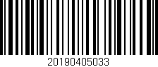 Código de barras (EAN, GTIN, SKU, ISBN): '20190405033'