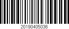 Código de barras (EAN, GTIN, SKU, ISBN): '20190405036'