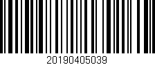 Código de barras (EAN, GTIN, SKU, ISBN): '20190405039'