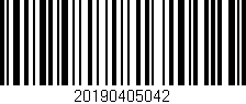 Código de barras (EAN, GTIN, SKU, ISBN): '20190405042'