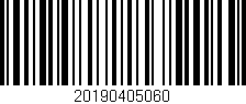 Código de barras (EAN, GTIN, SKU, ISBN): '20190405060'