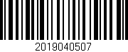 Código de barras (EAN, GTIN, SKU, ISBN): '2019040507'