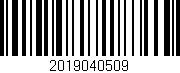 Código de barras (EAN, GTIN, SKU, ISBN): '2019040509'