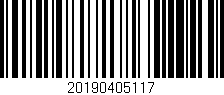 Código de barras (EAN, GTIN, SKU, ISBN): '20190405117'