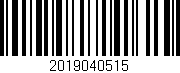 Código de barras (EAN, GTIN, SKU, ISBN): '2019040515'
