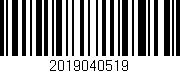 Código de barras (EAN, GTIN, SKU, ISBN): '2019040519'