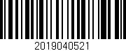 Código de barras (EAN, GTIN, SKU, ISBN): '2019040521'
