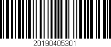 Código de barras (EAN, GTIN, SKU, ISBN): '20190405301'