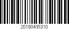 Código de barras (EAN, GTIN, SKU, ISBN): '20190405310'