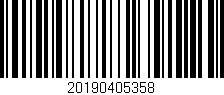 Código de barras (EAN, GTIN, SKU, ISBN): '20190405358'
