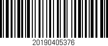 Código de barras (EAN, GTIN, SKU, ISBN): '20190405376'