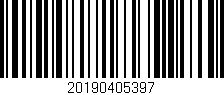 Código de barras (EAN, GTIN, SKU, ISBN): '20190405397'