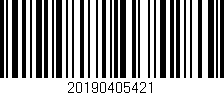 Código de barras (EAN, GTIN, SKU, ISBN): '20190405421'