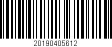 Código de barras (EAN, GTIN, SKU, ISBN): '20190405612'