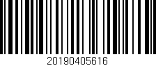 Código de barras (EAN, GTIN, SKU, ISBN): '20190405616'