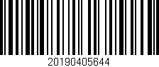 Código de barras (EAN, GTIN, SKU, ISBN): '20190405644'