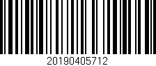 Código de barras (EAN, GTIN, SKU, ISBN): '20190405712'