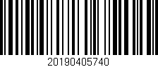 Código de barras (EAN, GTIN, SKU, ISBN): '20190405740'