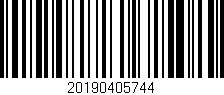 Código de barras (EAN, GTIN, SKU, ISBN): '20190405744'