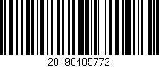 Código de barras (EAN, GTIN, SKU, ISBN): '20190405772'