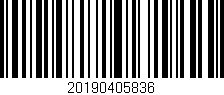 Código de barras (EAN, GTIN, SKU, ISBN): '20190405836'