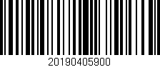 Código de barras (EAN, GTIN, SKU, ISBN): '20190405900'