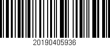 Código de barras (EAN, GTIN, SKU, ISBN): '20190405936'