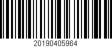 Código de barras (EAN, GTIN, SKU, ISBN): '20190405964'