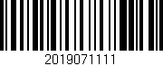 Código de barras (EAN, GTIN, SKU, ISBN): '2019071111'