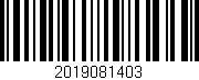 Código de barras (EAN, GTIN, SKU, ISBN): '2019081403'