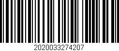 Código de barras (EAN, GTIN, SKU, ISBN): '2020033274207'
