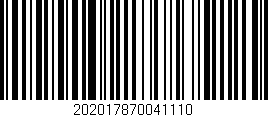 Código de barras (EAN, GTIN, SKU, ISBN): '202017870041110'