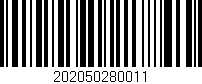 Código de barras (EAN, GTIN, SKU, ISBN): '202050280011'