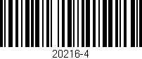 Código de barras (EAN, GTIN, SKU, ISBN): '20216-4'