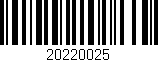 Código de barras (EAN, GTIN, SKU, ISBN): '20220025'