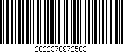 Código de barras (EAN, GTIN, SKU, ISBN): '2022378972503'