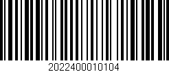 Código de barras (EAN, GTIN, SKU, ISBN): '2022400010104'