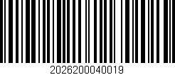 Código de barras (EAN, GTIN, SKU, ISBN): '2026200040019'
