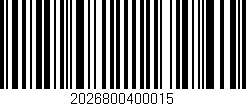 Código de barras (EAN, GTIN, SKU, ISBN): '2026800400015'