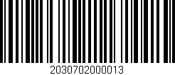 Código de barras (EAN, GTIN, SKU, ISBN): '2030702000013'