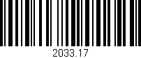 Código de barras (EAN, GTIN, SKU, ISBN): '2033.17'