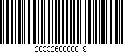 Código de barras (EAN, GTIN, SKU, ISBN): '2033260800019'