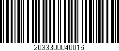 Código de barras (EAN, GTIN, SKU, ISBN): '2033300040016'