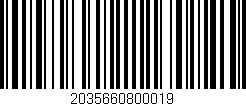 Código de barras (EAN, GTIN, SKU, ISBN): '2035660800019'