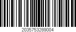 Código de barras (EAN, GTIN, SKU, ISBN): '2035753289004'