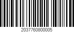 Código de barras (EAN, GTIN, SKU, ISBN): '2037760800005'
