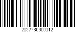 Código de barras (EAN, GTIN, SKU, ISBN): '2037760800012'