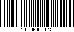 Código de barras (EAN, GTIN, SKU, ISBN): '2038360800013'