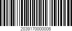 Código de barras (EAN, GTIN, SKU, ISBN): '2039170000006'